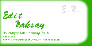 edit maksay business card